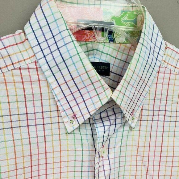 Lilly Pulitzer Other - Mens Lilly Pulitzer Plaid 100% Cotton Shirt Medium